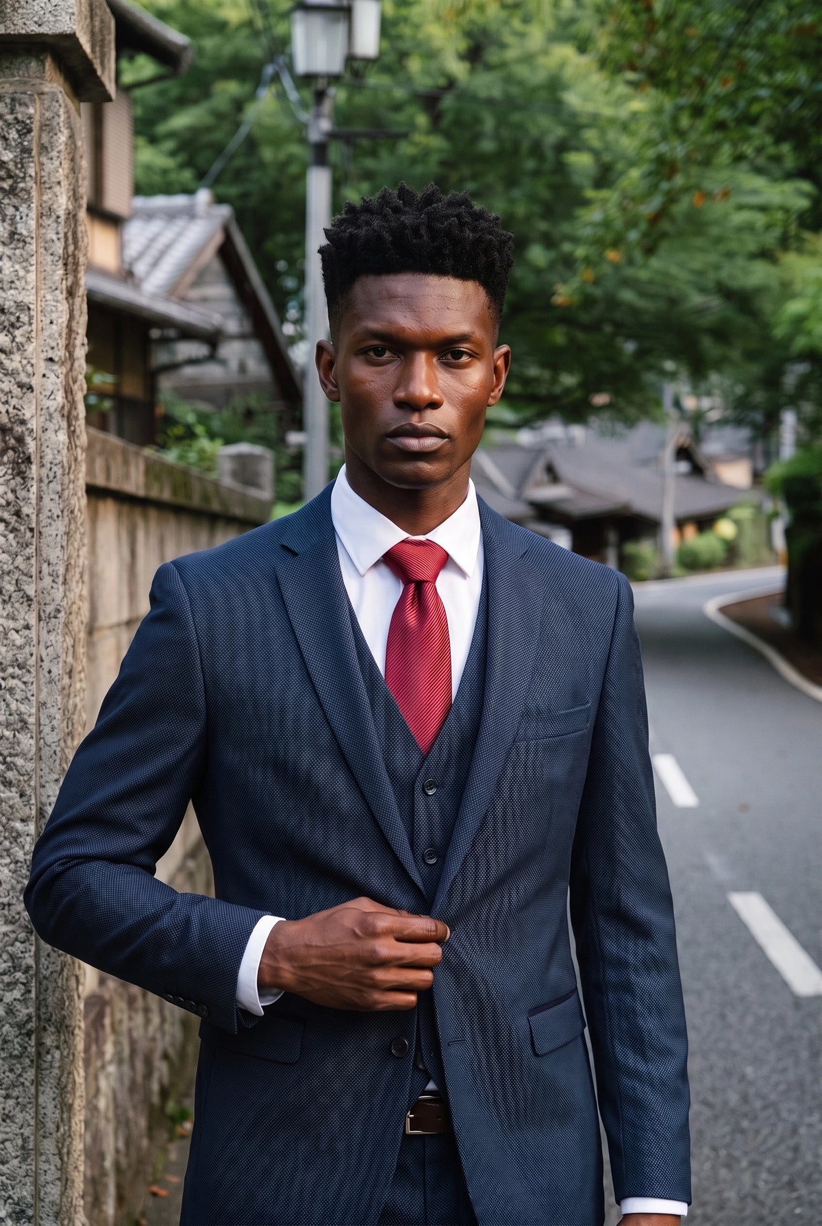 Gravata masculina slim lisa vermelha escura