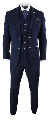 Terno masculino de 3 peças azul jeans