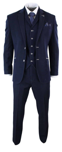 Terno masculino de 3 peças azul jeans