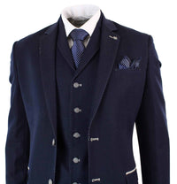 Terno masculino de 3 peças azul jeans