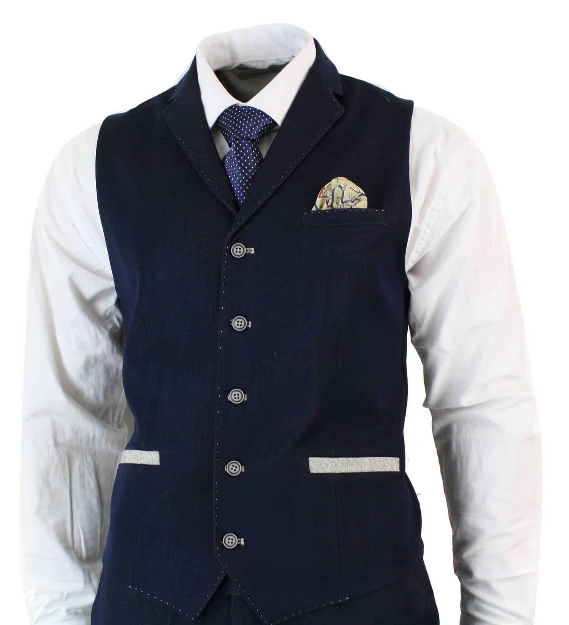 Terno masculino de 3 peças azul jeans