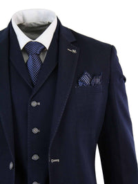 Terno masculino de 3 peças azul jeans