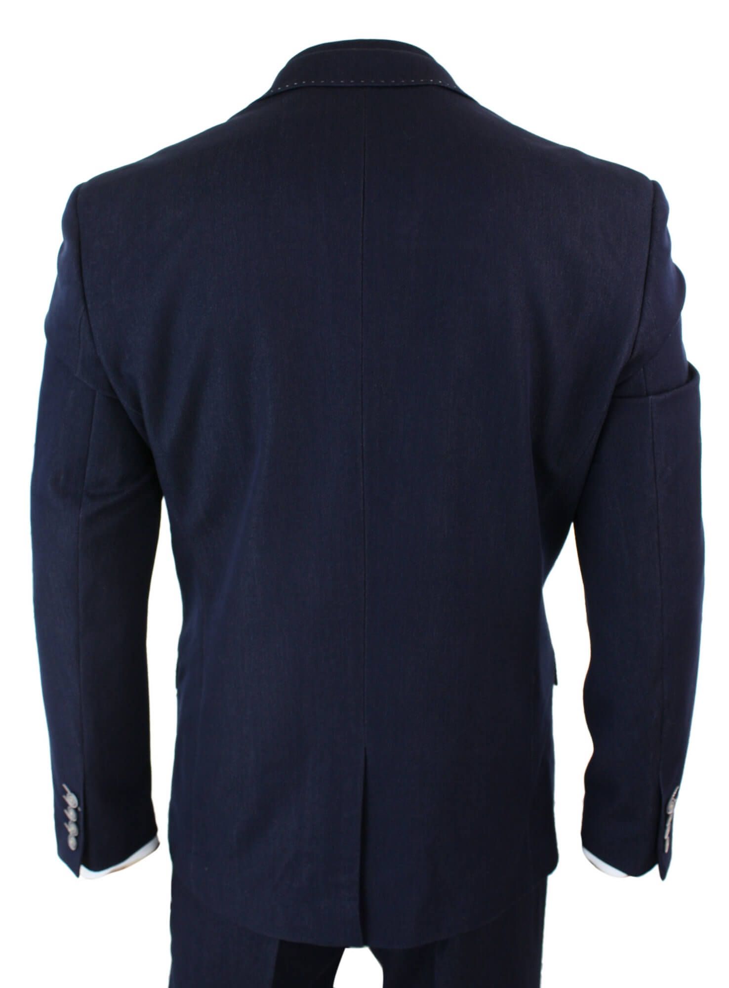 Terno masculino de 3 peças azul jeans