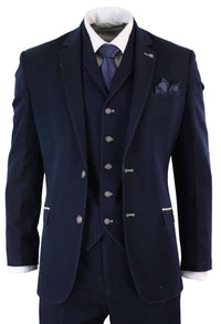Terno masculino de 3 peças azul jeans