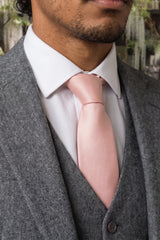 Gravata masculina slim rosa-claro de 6 cm