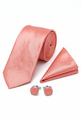 Conjunto de gravata rosa-claro masculina
