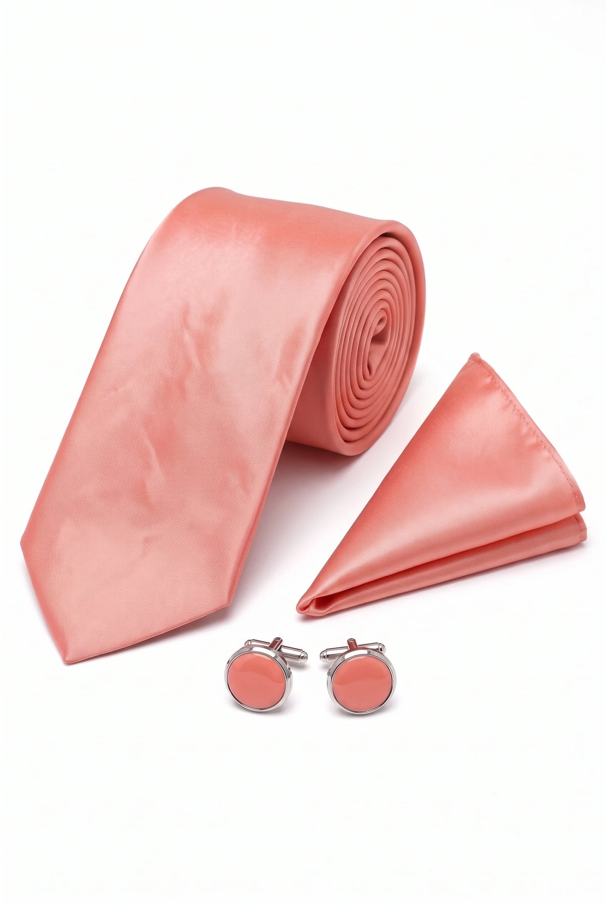 Conjunto de gravata rosa-claro masculina