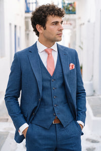 Conjunto de gravata rosa-claro masculina