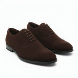 Sapatos Oxford de camurça sintética com cadarço para homem