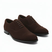 Sapatos Oxford de camurça sintética com cadarço para homem