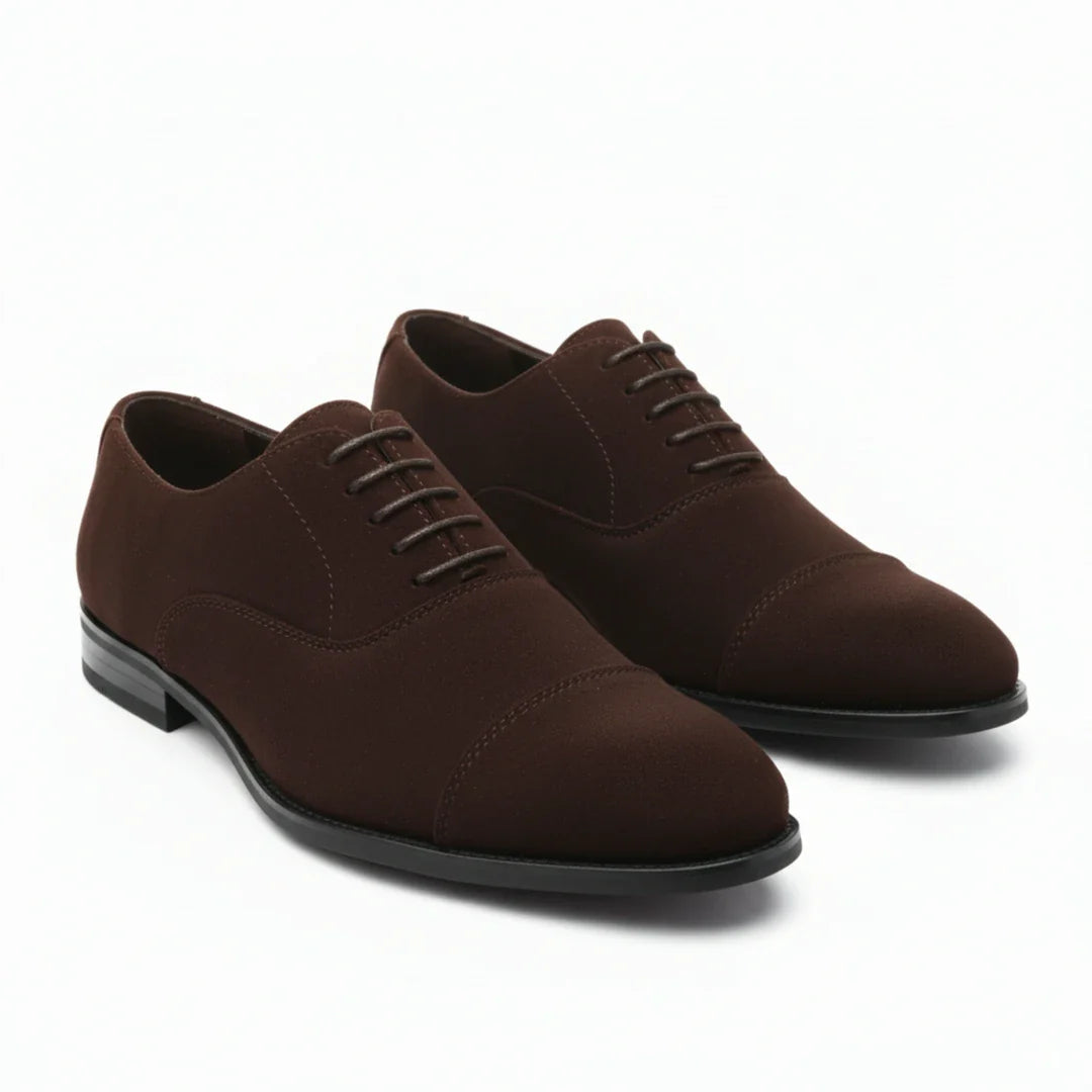 Sapatos Oxford de camurça sintética com cadarço para homem