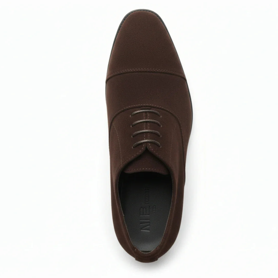 Sapatos Oxford de camurça sintética com cadarço para homem