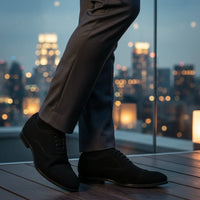 Sapatos Oxford de camurça sintética com cadarço para homem