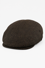 Boina masculina de lã com padrão espinha de peixe em tweed marrom, estilo clássico dos anos 1920, unissex, modelo Del Boy.