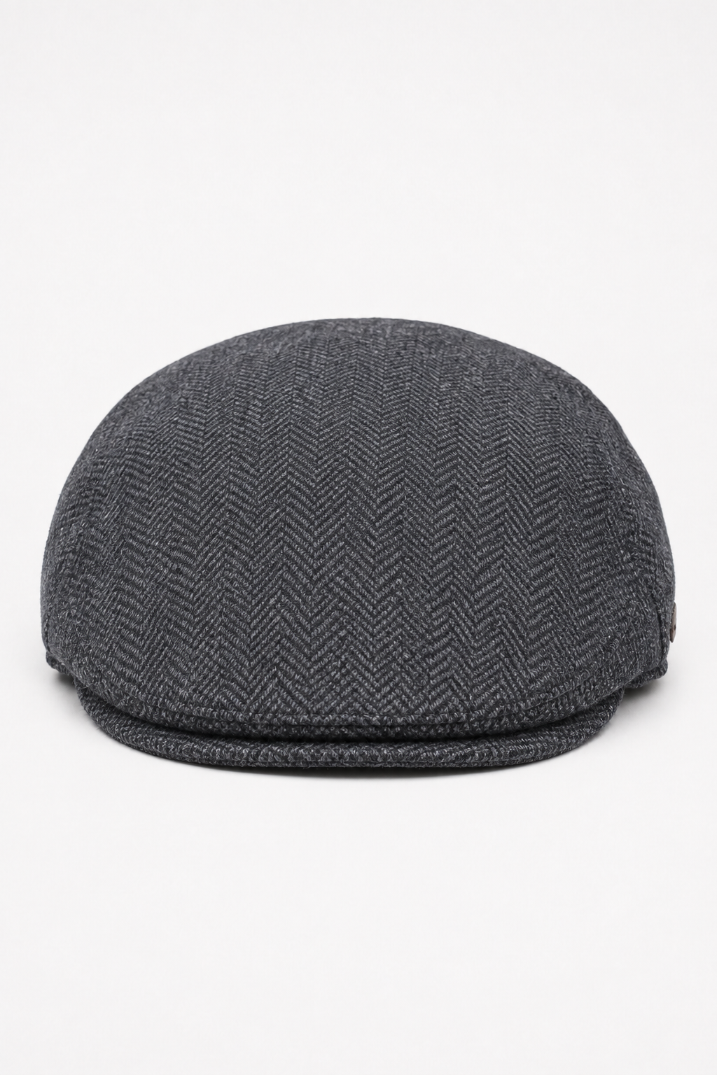 Boina masculina de lã com padrão espinha de peixe em tweed carvão, estilo clássico dos anos 1920, unissex, modelo Del Boy.