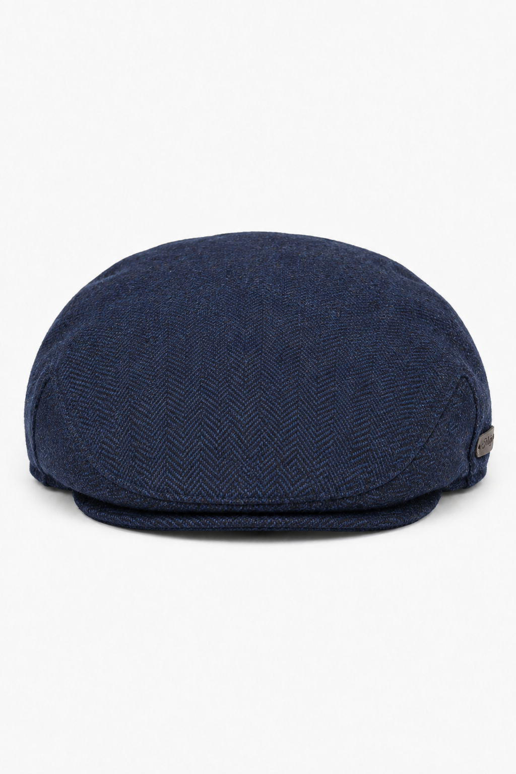 Boina masculina de lã espinha de peixe em tweed azul-marinho, clássica dos anos 1920, unissex, estilo Del Boy.