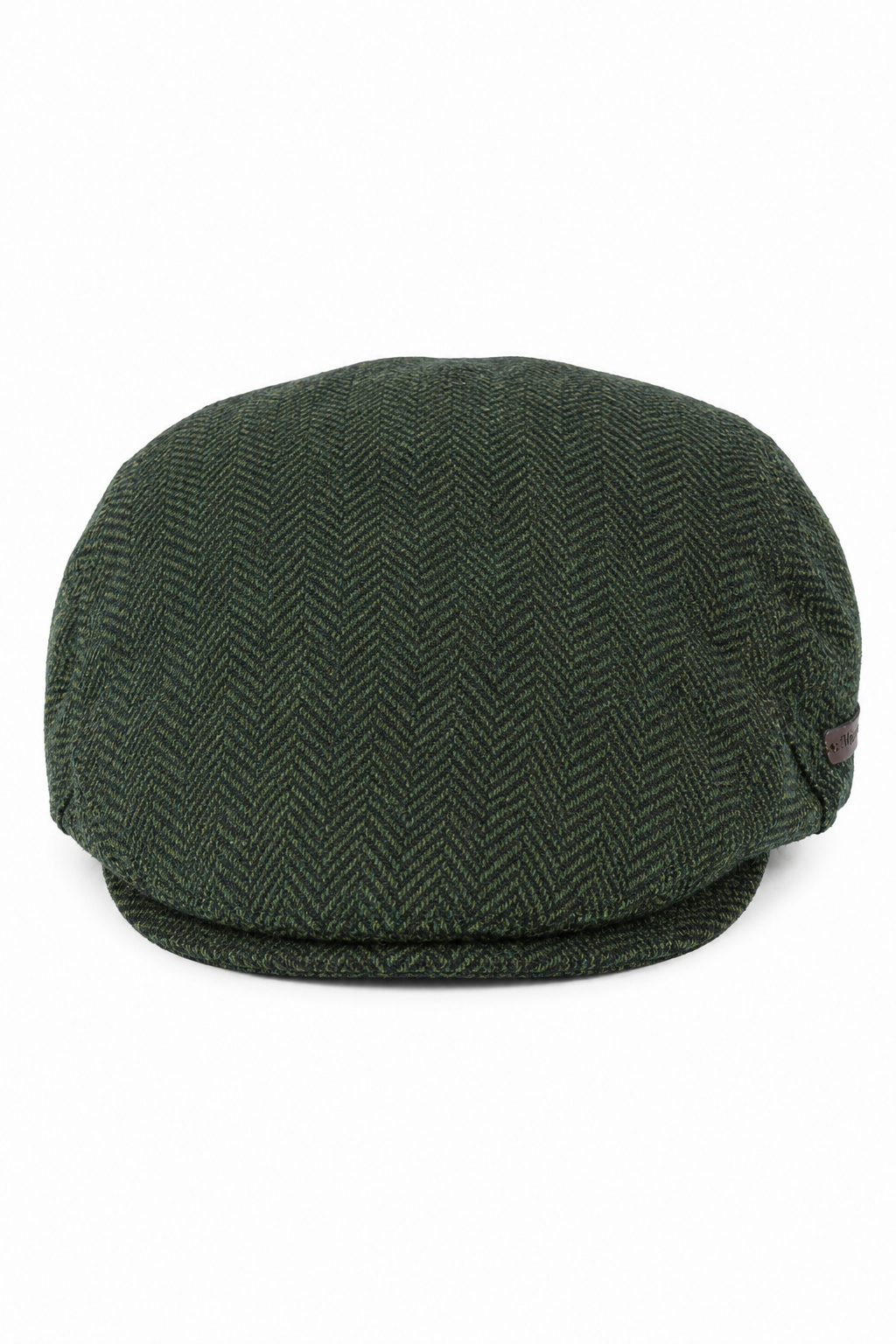 Boina masculina de lã com padrão espinha de peixe em tweed verde-oliva, estilo clássico dos anos 1920, unissex, modelo Del Boy.