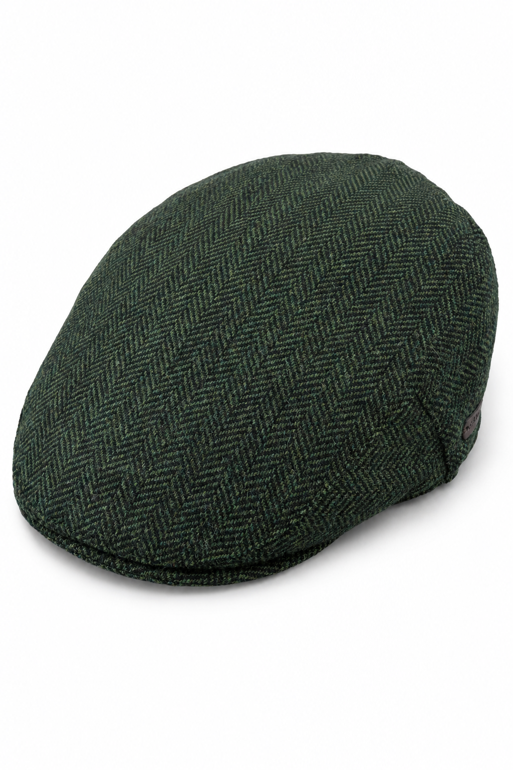 Boina masculina de lã com padrão espinha de peixe em tweed verde-oliva, estilo clássico dos anos 1920, unissex, modelo Del Boy.