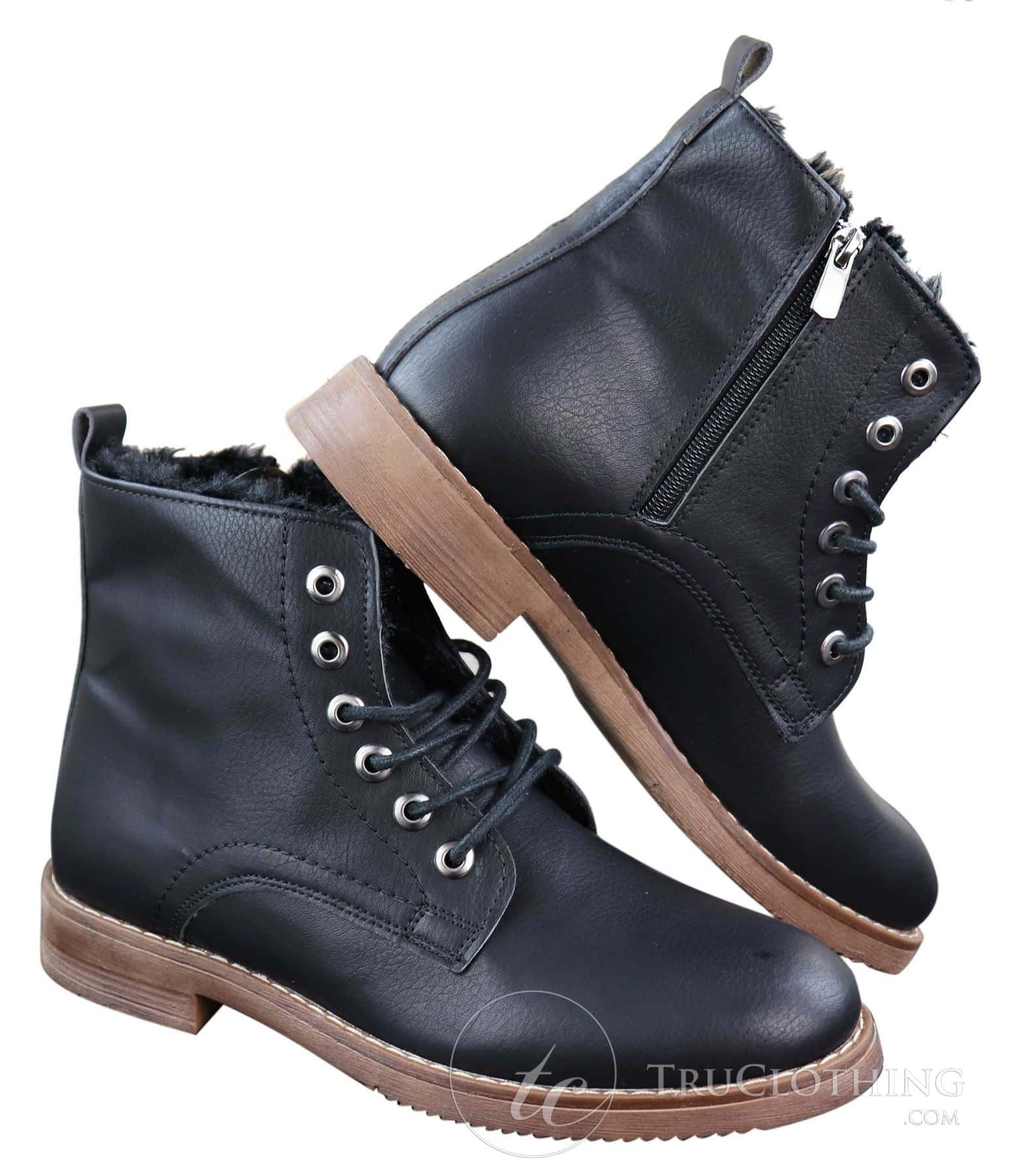 Botas de inverno masculinas com forro de lã