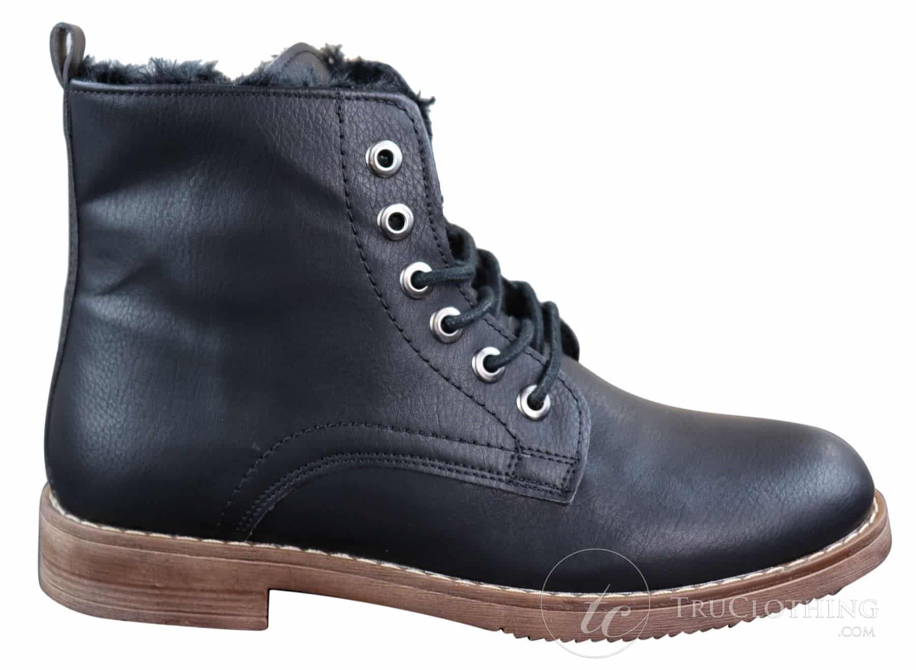 Botas de inverno masculinas com forro de lã