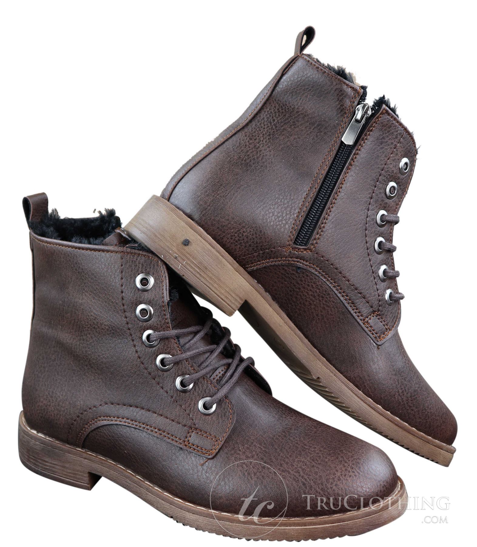 Botas de inverno masculinas com forro de lã