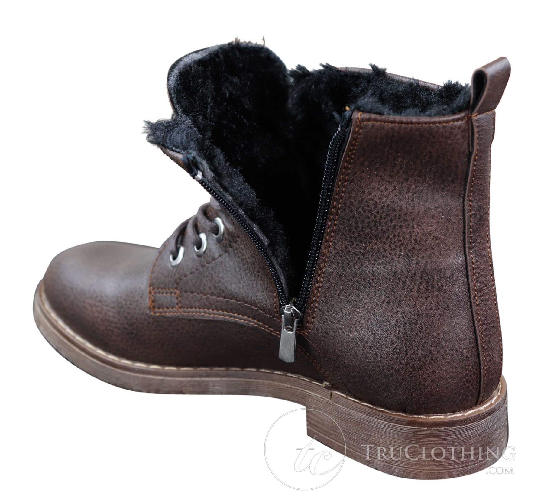 Botas de inverno masculinas com forro de lã