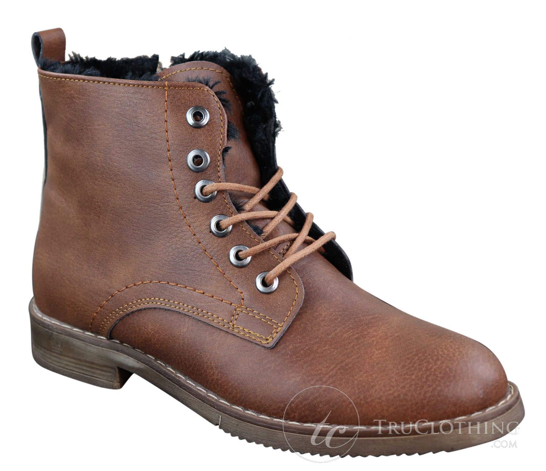 Botas de inverno masculinas com forro de lã