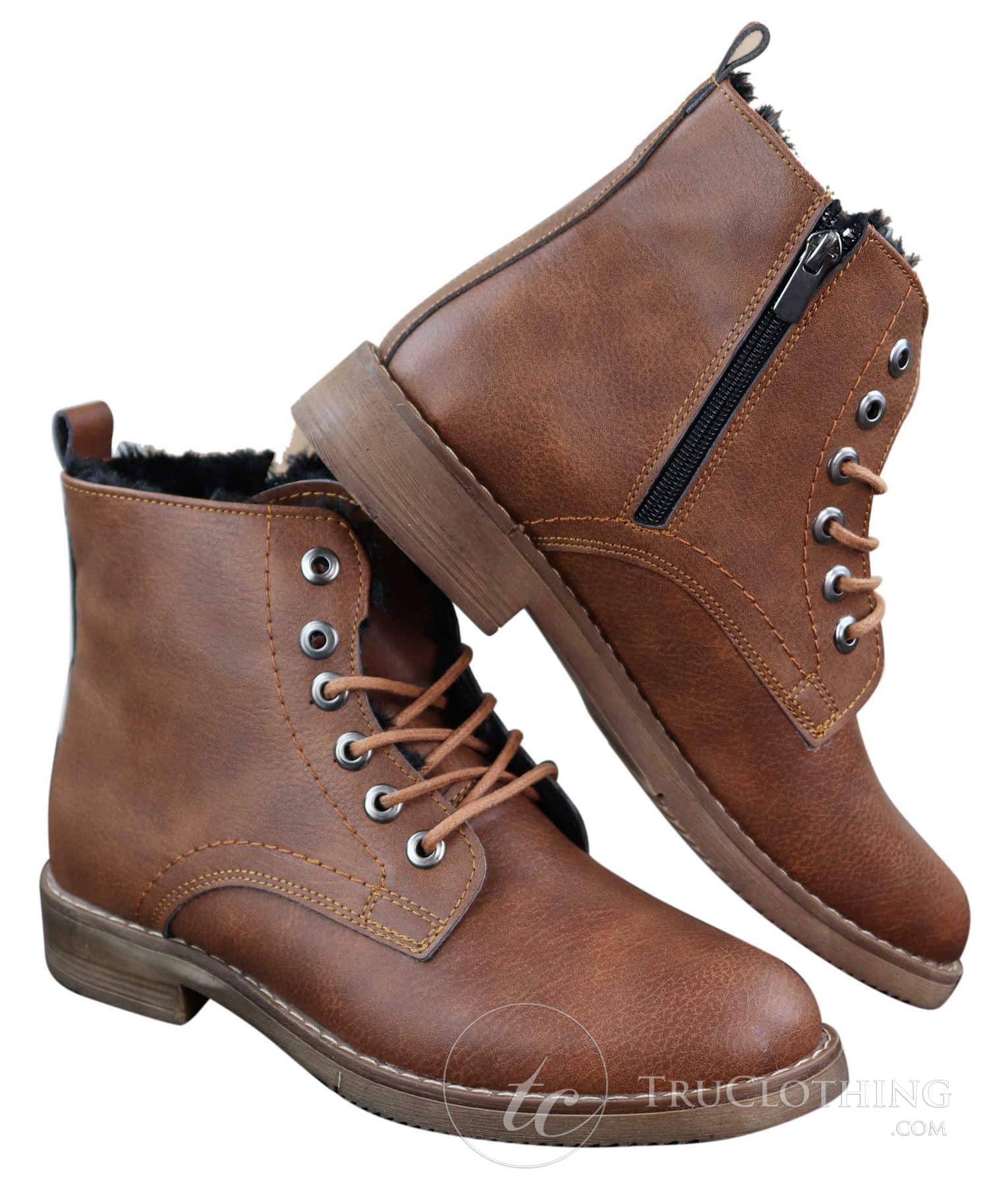 Botas de inverno masculinas com forro de lã