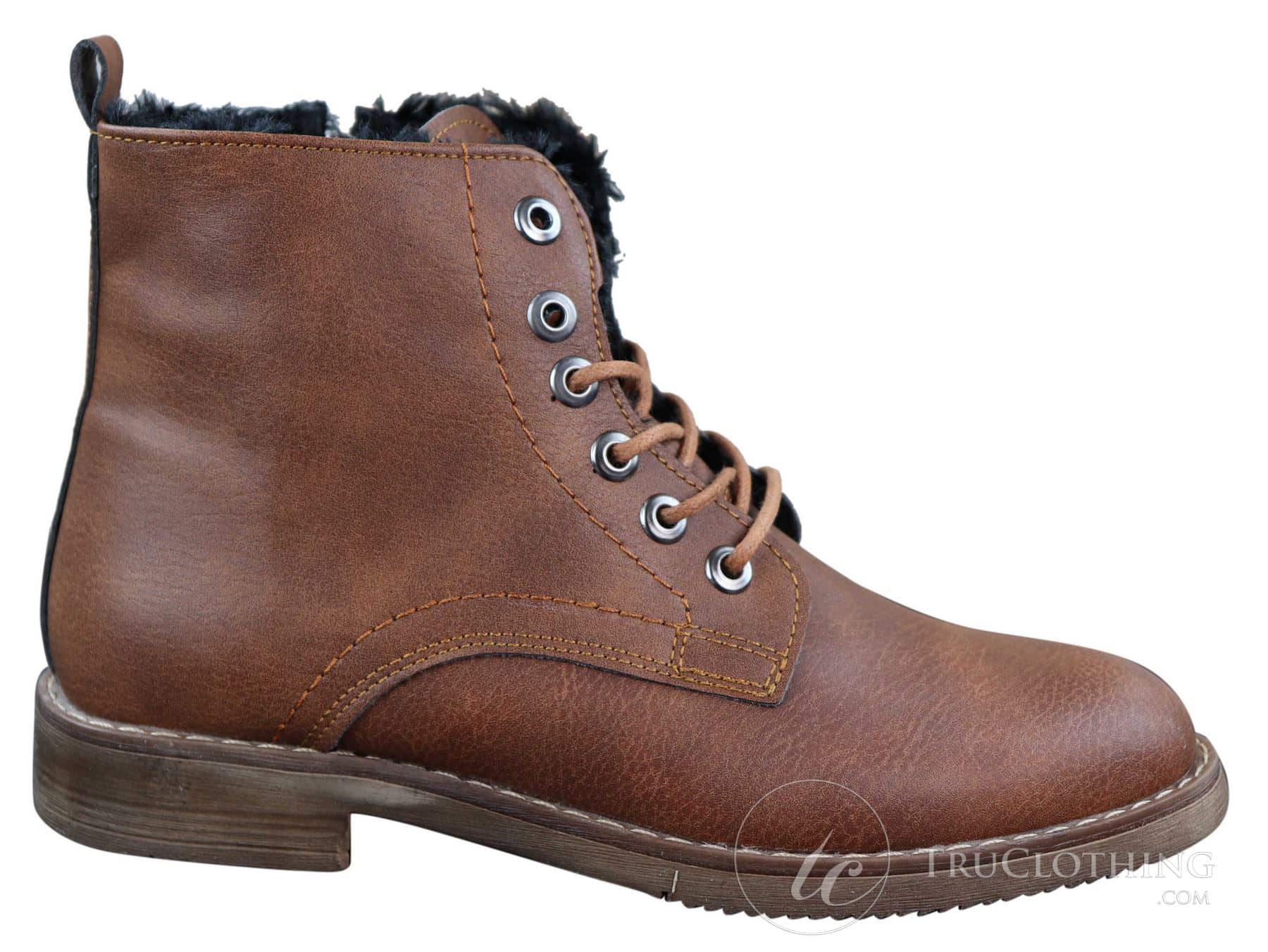 Botas de inverno masculinas com forro de lã