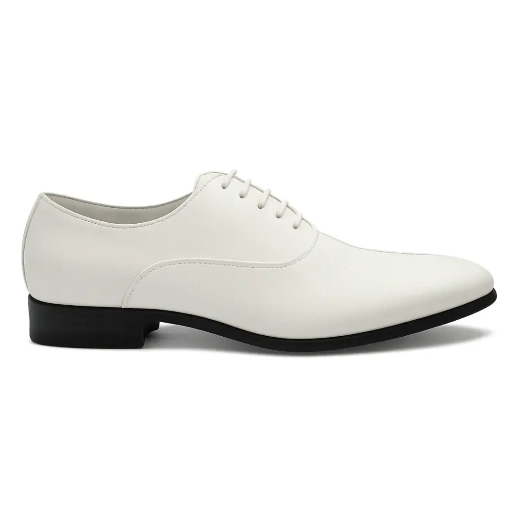 Sapatos Oxford masculinos formais em couro PU envernizado