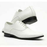 Sapatos Oxford masculinos formais em couro PU envernizado