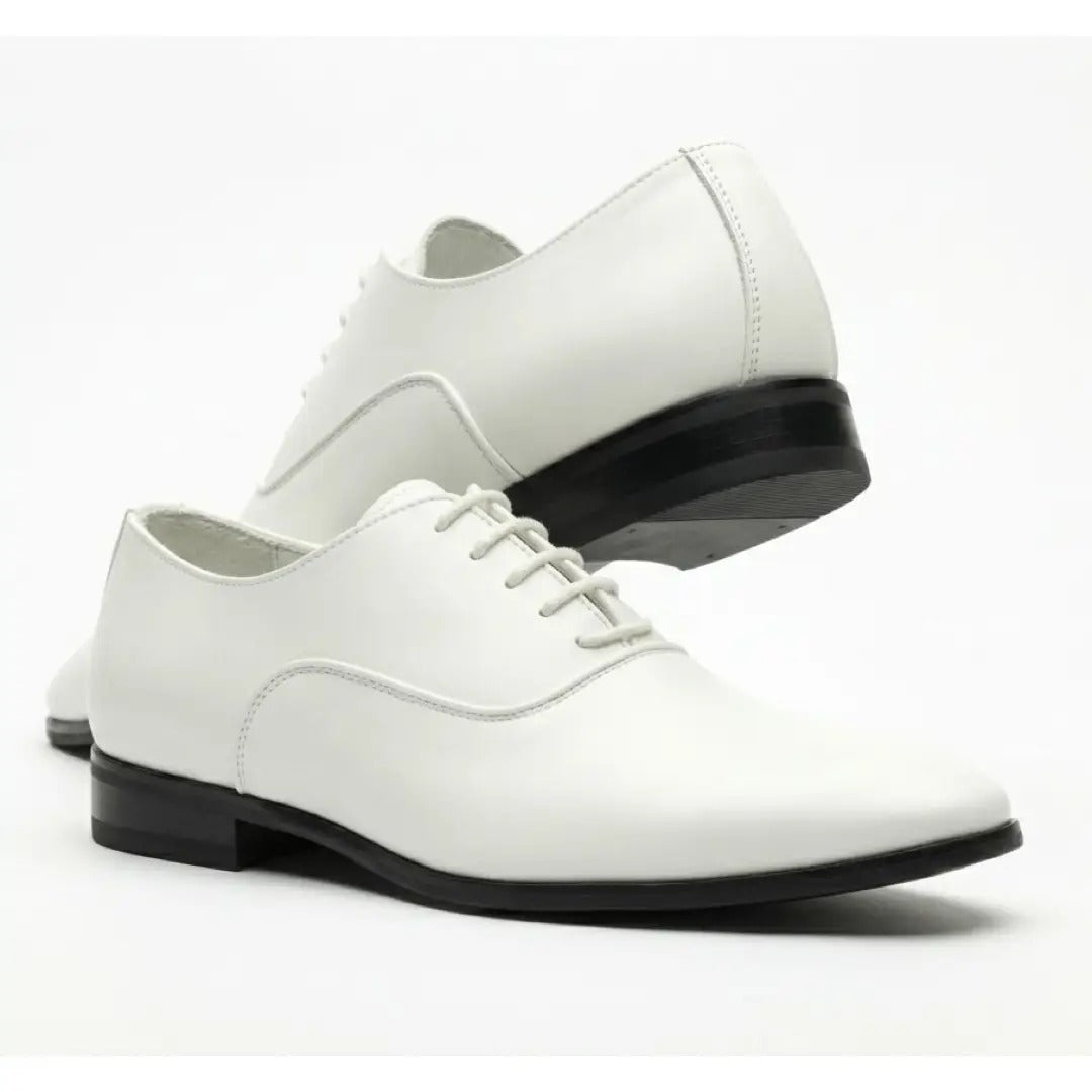 Sapatos Oxford masculinos formais em couro PU envernizado