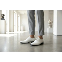 Sapatos Oxford masculinos formais em couro PU envernizado