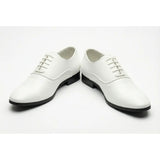 Sapatos Oxford masculinos formais em couro PU envernizado