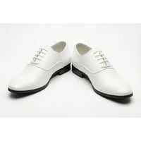 Sapatos Oxford masculinos formais em couro PU envernizado