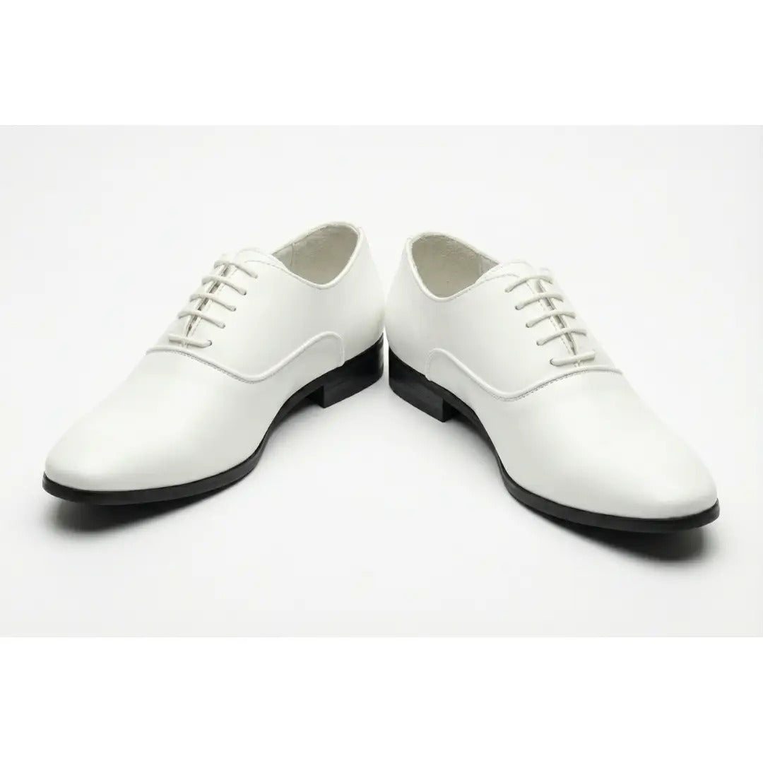 Sapatos Oxford masculinos formais em couro PU envernizado