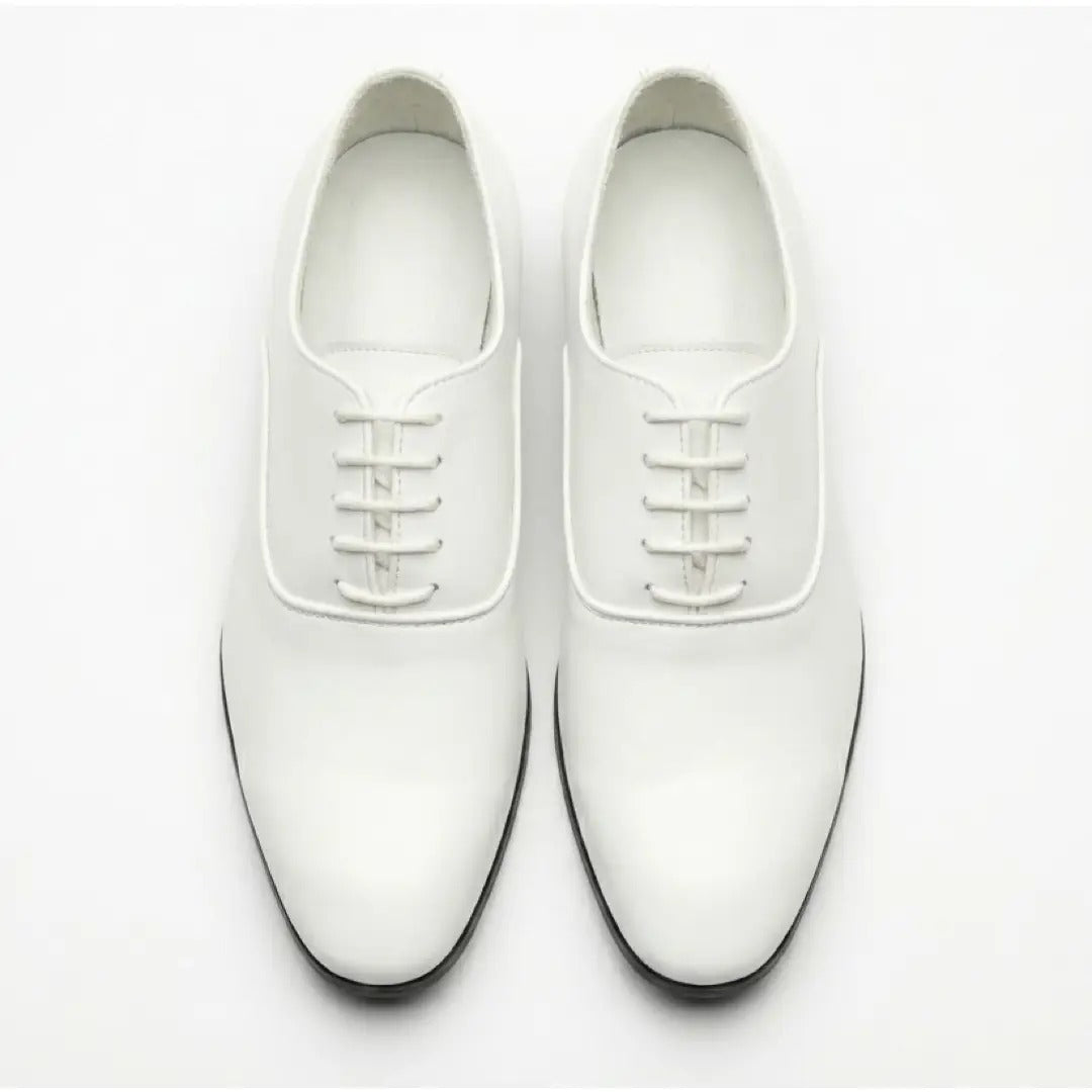 Sapatos Oxford masculinos formais em couro PU envernizado