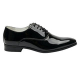 Sapatos Oxford masculinos formais em couro PU envernizado