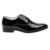 Sapatos Oxford masculinos formais em couro PU envernizado