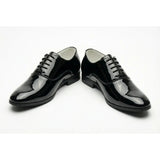 Sapatos Oxford masculinos formais em couro PU envernizado