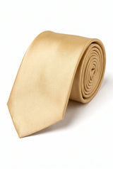 Conjunto de gravata dourada masculina