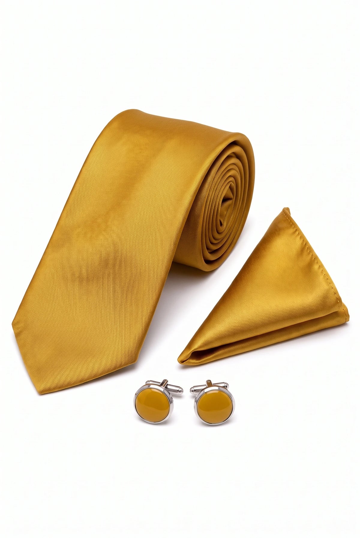 Conjunto de gravata dourada masculina
