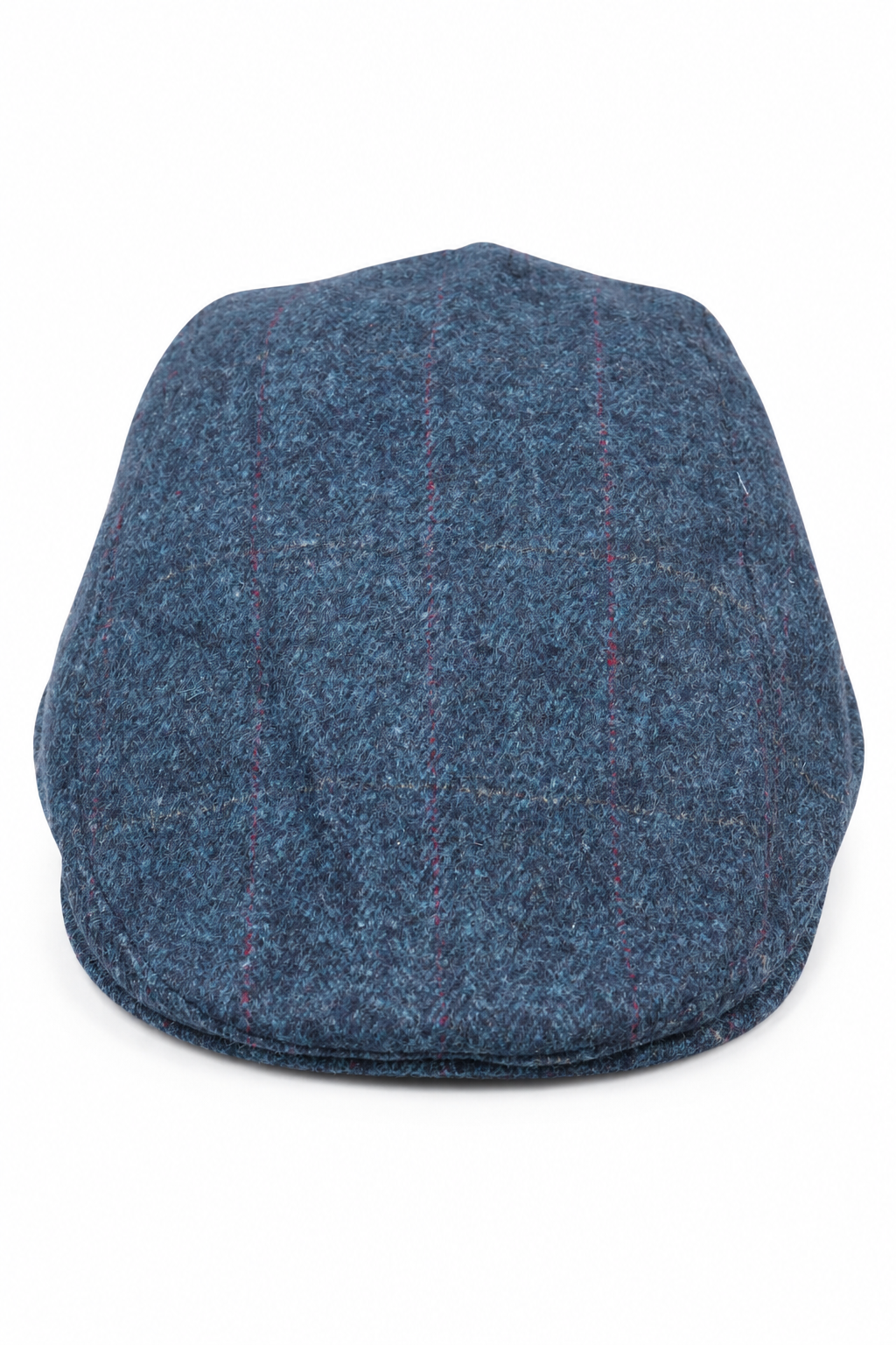 Boné masculino estilo avô, azul, com 8 painéis, em tweed, estilo vintage clássico e elegante, anos 1920.