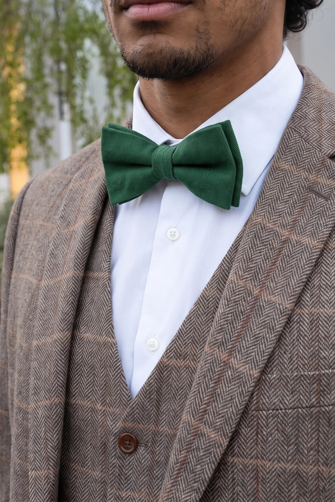 Gravata borboleta dupla verde masculina
