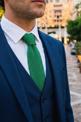 Gravata masculina verde de tricô
