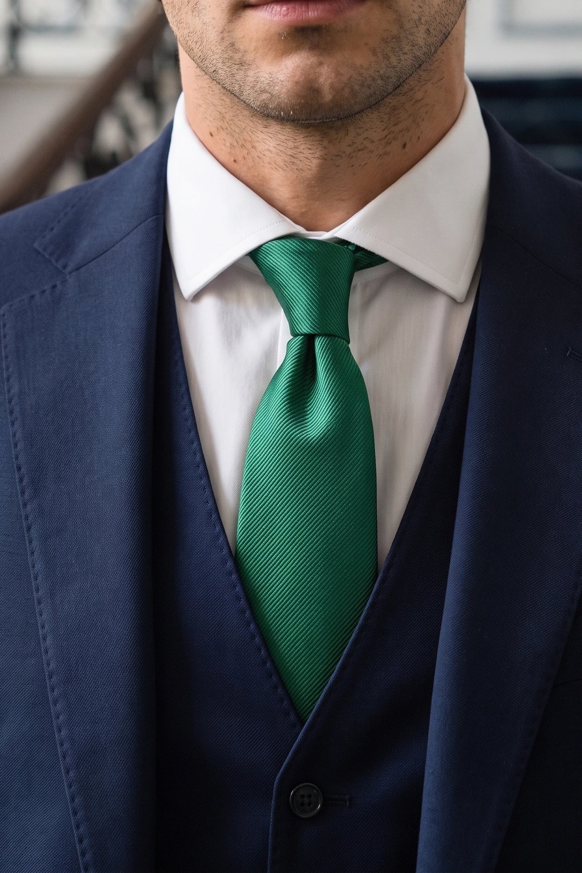 Gravata masculina verde slim de 6 cm