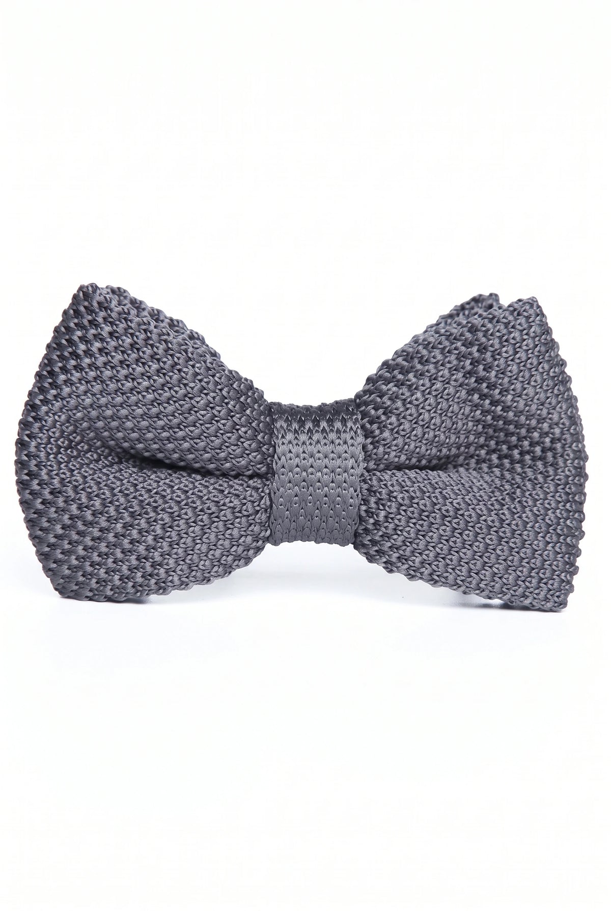 Gravata borboleta masculina cinza de tricô