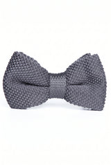 Gravata borboleta masculina cinza de tricô
