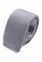 Gravata masculina cinza de malha lisa