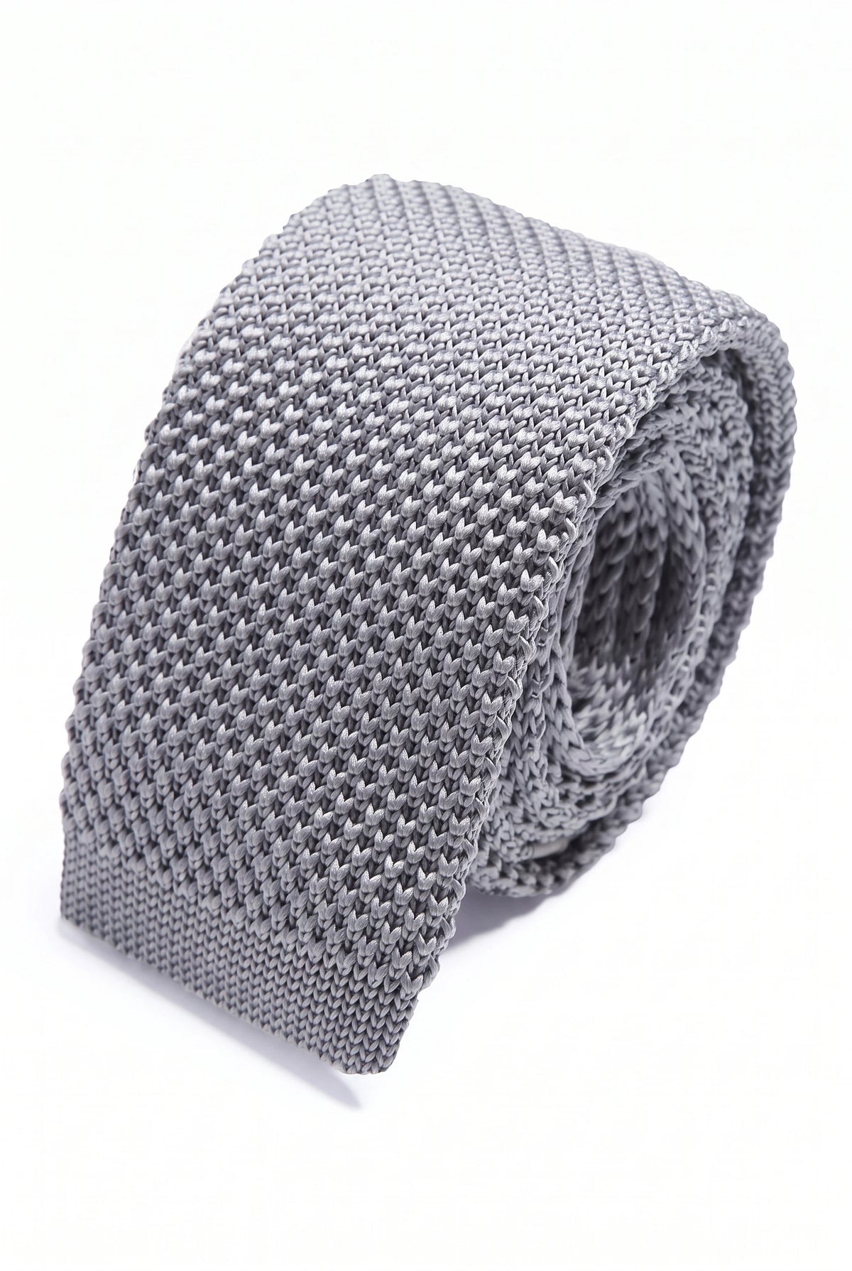 Gravata masculina cinza de malha lisa